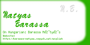 matyas barassa business card